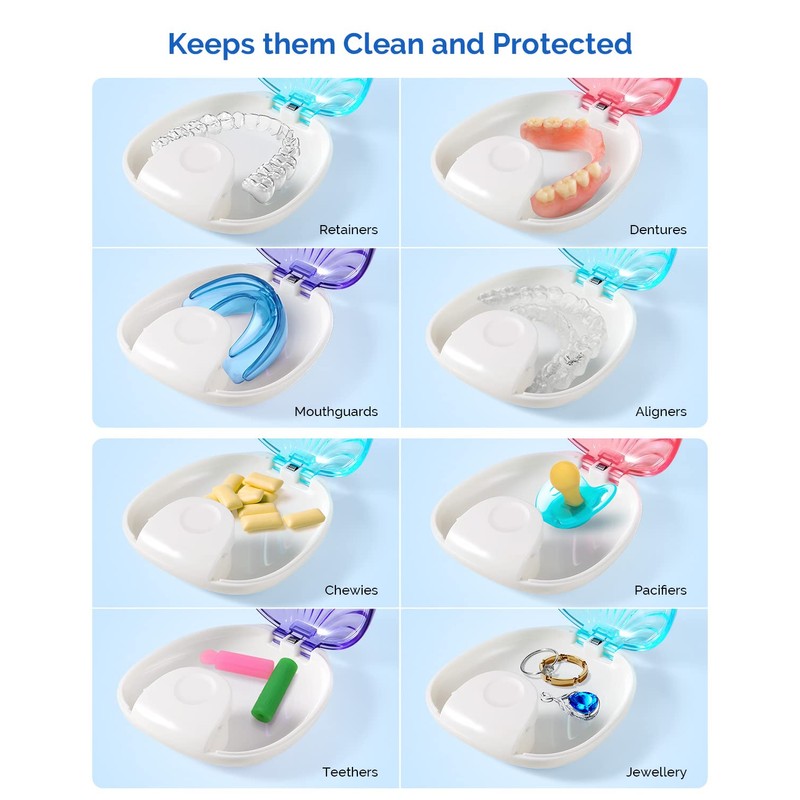 JMU Retainer Case, Blue Orthodontic Dental Mouth Guard Case