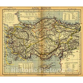 Historic Map - 1884 Asia Minor - Vintage Wall Art - 29in x 24in