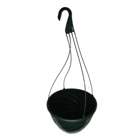 Landmark Plastics 12" GREEN Plastic Hanging Baskets {Set of 10} - DECO SWIRL