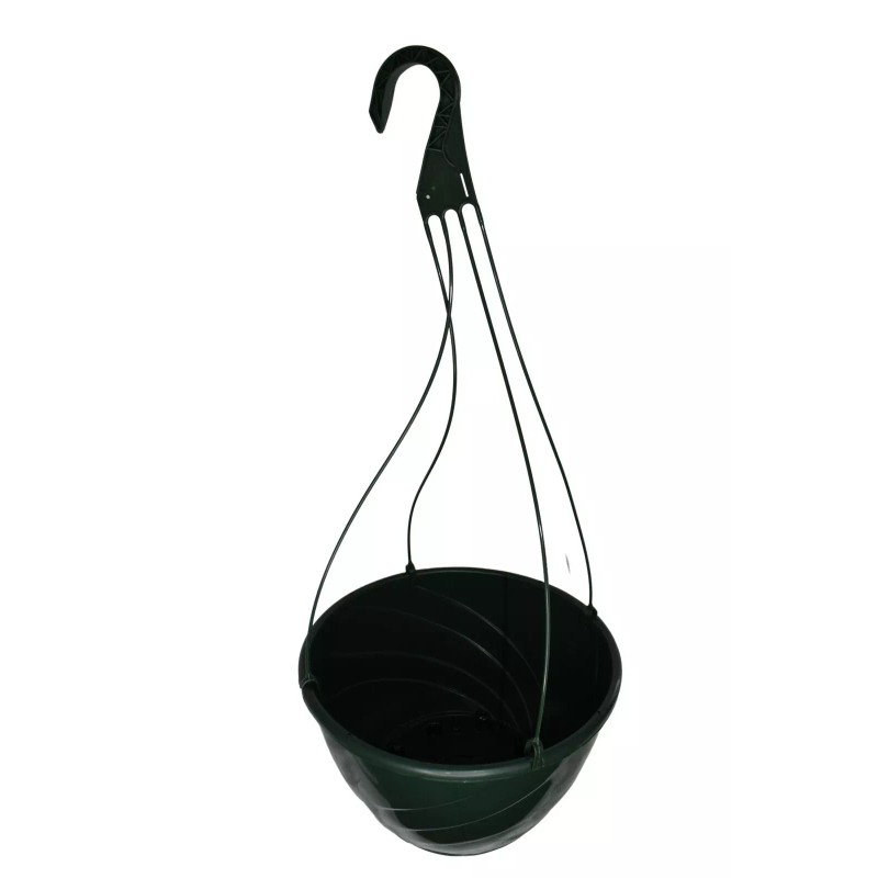 Landmark Plastics 12" GREEN Plastic Hanging Baskets {Set of 10}