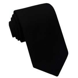 Kebs Basic Mens Solid Color Cotton Necktie Regular Tie for Men - Black