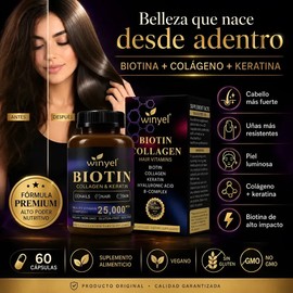 Biotina Colágeno Keratina Vitaminas Cabello Uñas Piel
