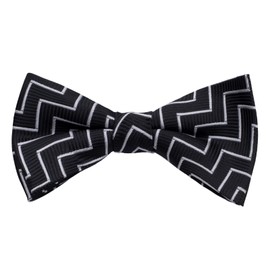 Alizeal Boys Pre-tied Bow Tie Polka Dot Stripe Novelty Pattern Birthday Party School Kids Bow Tie, Black Stripe