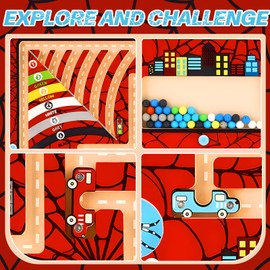 2 in 1 Magnetic Color and Number Maze,Wooden Puzzle Activity Board,Montessori Toddler Travel Toys,Preschool Learning Educational Sensory Toys,Christmas Birthday Gift for Kids Boys Girls 3 4 5 Year Old