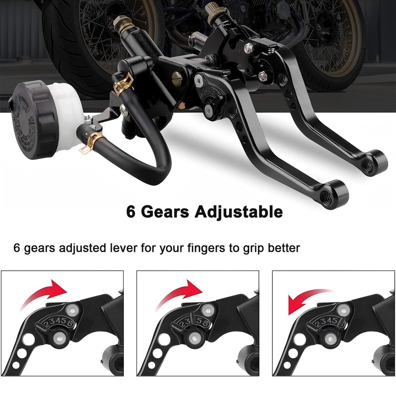 DgNeLai Universal Motorcycle Brake Clutch Pump Lever with Hydraulic Master