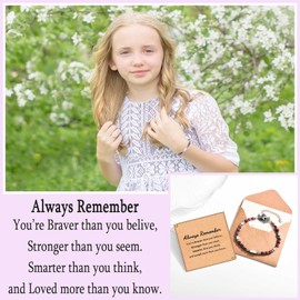 Gifts for Teenage Girls Women, Inspirational Gifts for Women Girls Cheer Up Gifts, Tiny Purple Imperial Beaded Bracelet Special Birthday Christmas Graduation Gifts for Mum Daughter Granddaughter