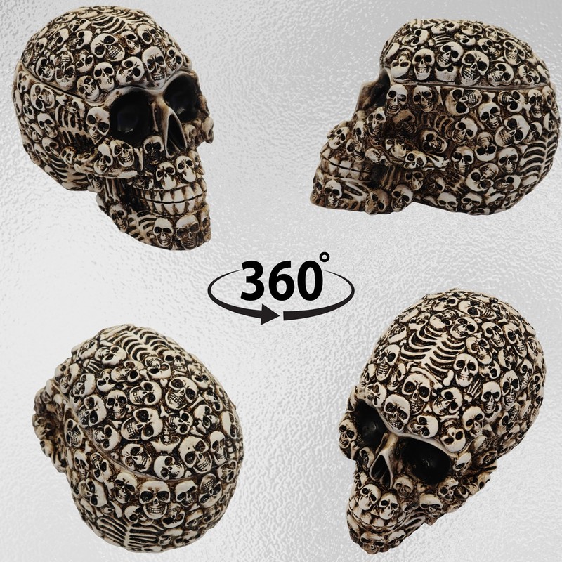 Gothic Skull Storage Box - Decorative Ossuary Design with Hidden