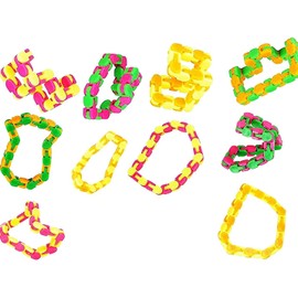 Fidget Sensory Twisting Folding Shapeshifting Hand Fidget Toys Set of (4) Quiet fidgets: Snap N Click, Genuine Tangle® Twister Toy , Snake Fidget Puzzle , Polygonzo Geo-Morph Fidget