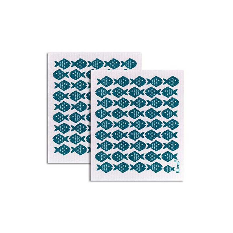 NineLives Dish Cloth Fish Set of 2 | Cloths for