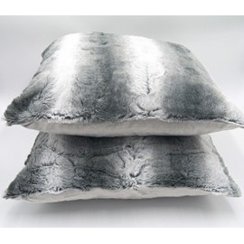 Lex's Linens Pack of 2 Opulence Premium Faux Fur Cushion Covers (Arctic Fox, 45 x 45 cm)