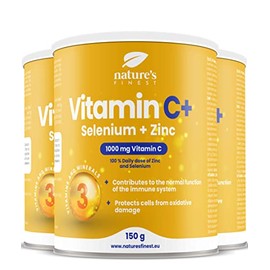 Nature's Finest Vitamin C + Selenium + Zinc | 1000mg of Vitamin C per Serving | 100% Daily Dose of Zinc | Suitable for Vegetarians and Vegans