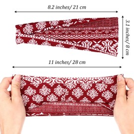 Wanmu 6Pcs Wide Boho Headbands for Women, African Wide Hair Wrap, Fashion Knotted Headband, Yoga Workout Hair Bands for Women's Hairs, Non-Slip, Premium Stretchy Head Bands