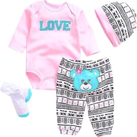 Reborn Dolls Baby Clothes Pink Outfits for 20"- 22" Reborn Doll Girl Baby Clothing Baby Sets