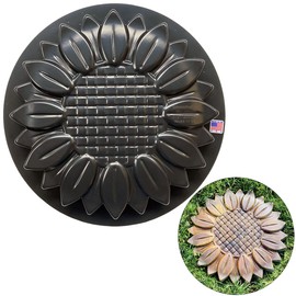 AUTUMN Sunflower Small Durable Stepping Stone Mold - Concrete Cement Mold - DIY Stepping Stones for Garden Walkway - Flower Statue for Garden - Flower Garden Decor Mold - Made in USA