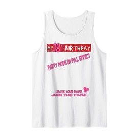 It's My 18th Birthday women and girl Sign My Shirt Bday Tank Top