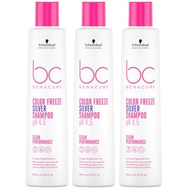 Schwarzkopf - BC Clean Color Freeze Shampoo, Silver, 3 x 250 ml