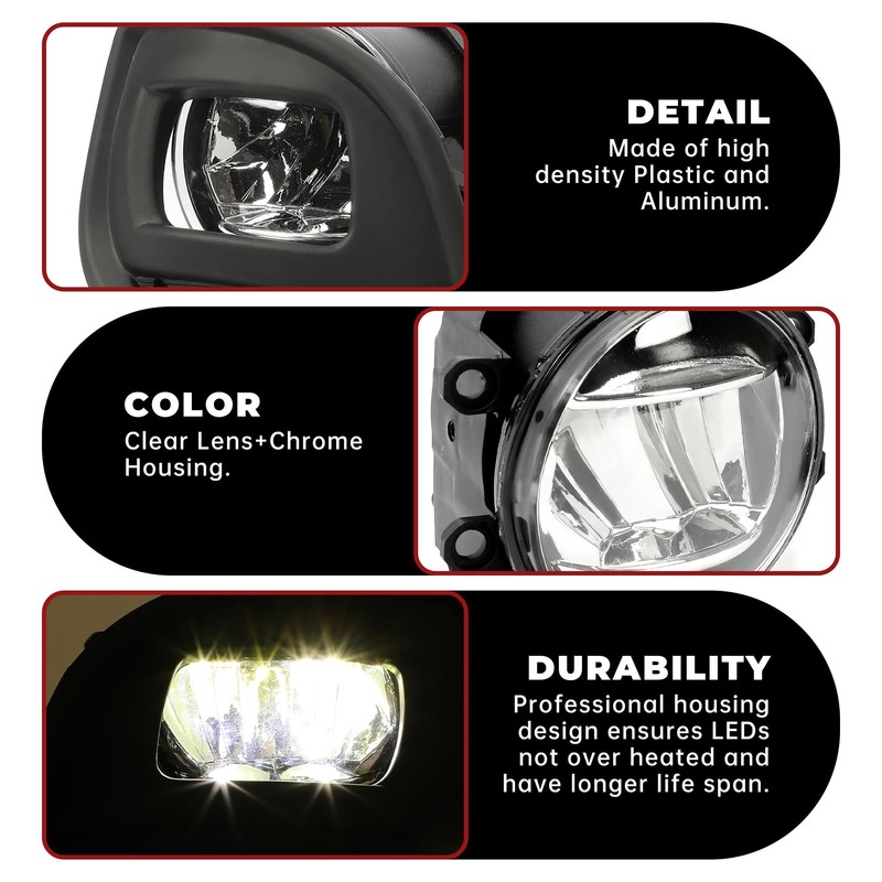 HECASA Pair LED Fog Lights Compatible with 2020 2021 2022
