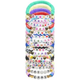 15 Pcs Singer Friendship Bracelets for Girls, Album Inspired Letter Bracelets Set, Letters Glow Friendship Bracelet Beads Jewelry Bracelet Stack for Birthday Fans Gifts Party Favor Music Lovers