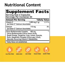American Health Ester-C with CitrusVitamin C - 500 mg, 60 Servings, 120 Count
