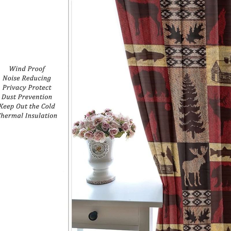 INSFBRB Rustic Cabin Curtains for Bedroom - Vintage Farmhouse Hunting
