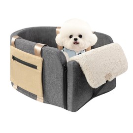 Cathpetic Large Console Dog Car Seat - Truck Dog Booster Seats for Big Console Vehicles Large Space for Dogs UP to 18lbs, Pretty Sturdy Pet Car Seat Designed for Pickup and Trucks