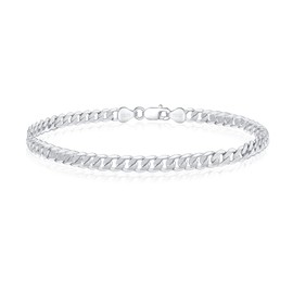 925 Sterling Silver Bracelets for Women 7.5 Inch Silver Bracelets for Women Diamond Cut Silver Cuban Link Bracelet for Women 5mm Womens Sterling Silver Bracelet Chain Bracelet for Women Jewelry