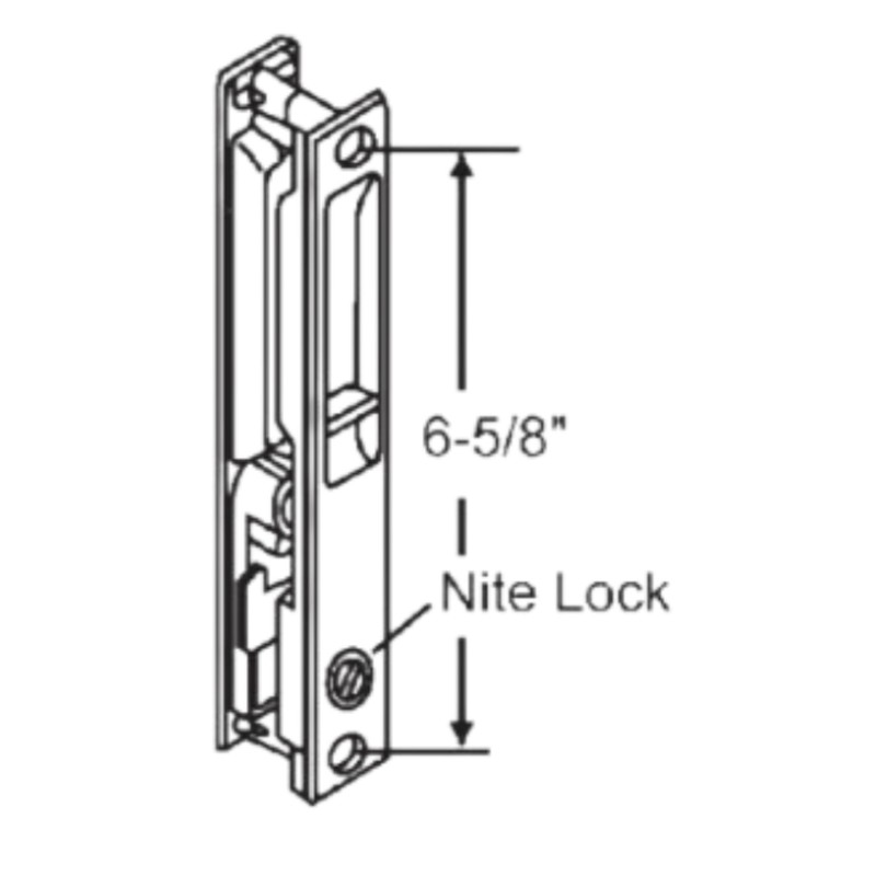 Barton Kramer Patio Door Lock 6-5/8" Chrome Glass