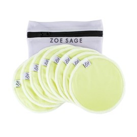 Reusable Breast Pads for Breastfeeding, 4-Layers of Washable and Super-Soft and Leak-Proof Organic Bamboo Nursing Pads - 12 cm in Diameter, Large, 8 Pack - Green Mist by Zoe Sage