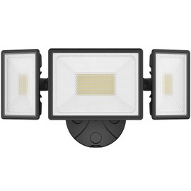 Onforu 80W LED Security Light, 7200LM Outdoor Flood Light with 3 Adjustable Heads, IP65 Waterproof LED Exterior Floodlight, 6000K White Wall Mount Security Light for Eave, Garden, Garage, Yard