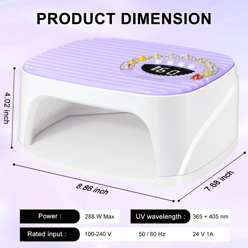 Cordless UV Nail Lamp with 4 Timers & Smart Sensor,
