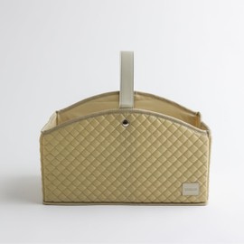 Cherubin Chic Baby Diaper Caddy | Nursery Storage Bin & Baby Caddy Organizer for Diaper Station | Car Shower Basket for Newborn Boy and Girl | Baby Registry Must Have | Newborn Essentials - Nude