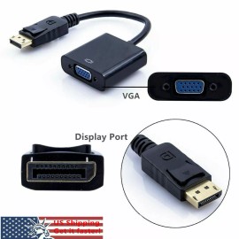 Unbranded/Generic Display Port  DP to VGA Adapter Cable cord 1080P for laptop desktop Game Monitor
