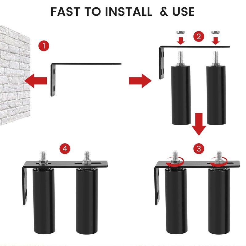 6"Gate Roller Guide,Sliding Gate Hardware with L-Sliding Gate Brackets,Sliding Gate