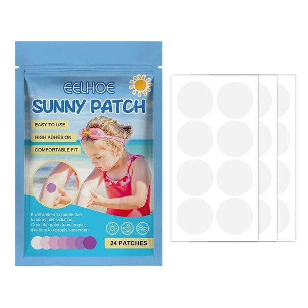 24 Pcs UV Stickers for Sunscreen, Sun Cream Stickers to