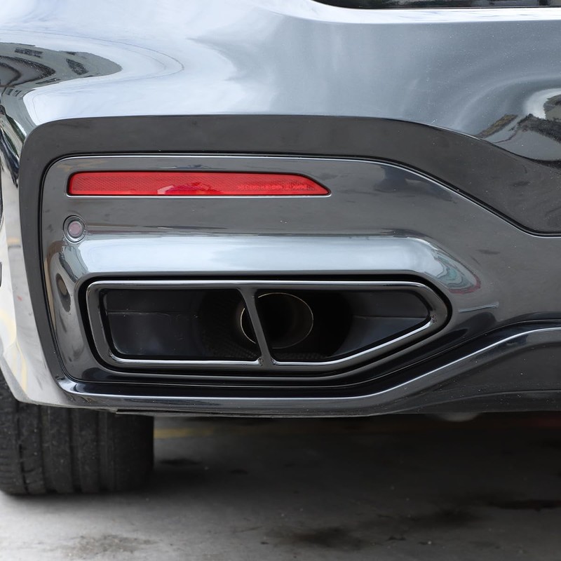 DIYUCAR Stainless Steel Exhaust Trim Black Exhaust Pipe Decoration Accessories