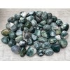 1/2 LB Moss Agate Tumbled Stones, Polished Natural Moss Agate