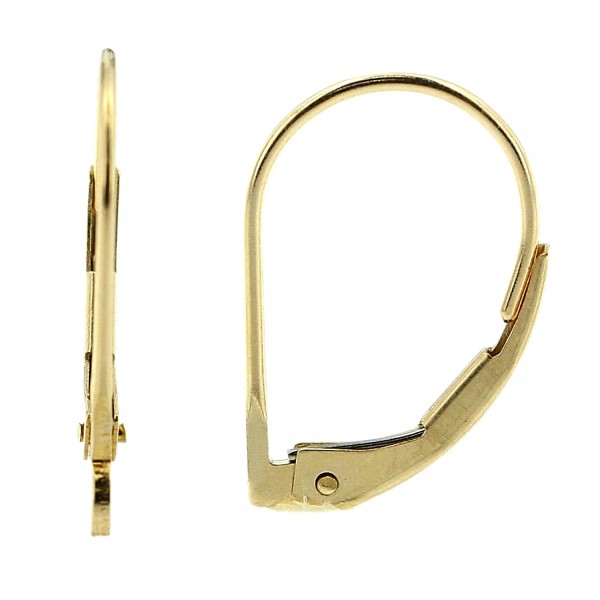 Findings Outlet 14k Yellow Gold Leverback Earring Mounting Dangling Setting
