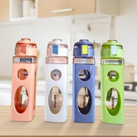 Water Bottle with Rope handle Easy Carry, Sport Water Bottle for Gym, Outdoor, School and Office, Leak Proof Portable Water Bottle BPA Free, Drink Water Bottles 650 ml / 22 oz. (White)