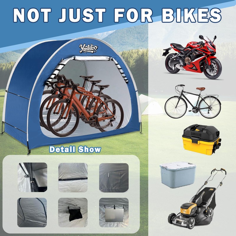 Bike Storage Tent, 2-3 Bikes, Outdoor Shelter, Waterproof(Royal)