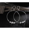 Doubnine Silver Hoop Circle Earrings Antique Ball Dangle Boho Accessories