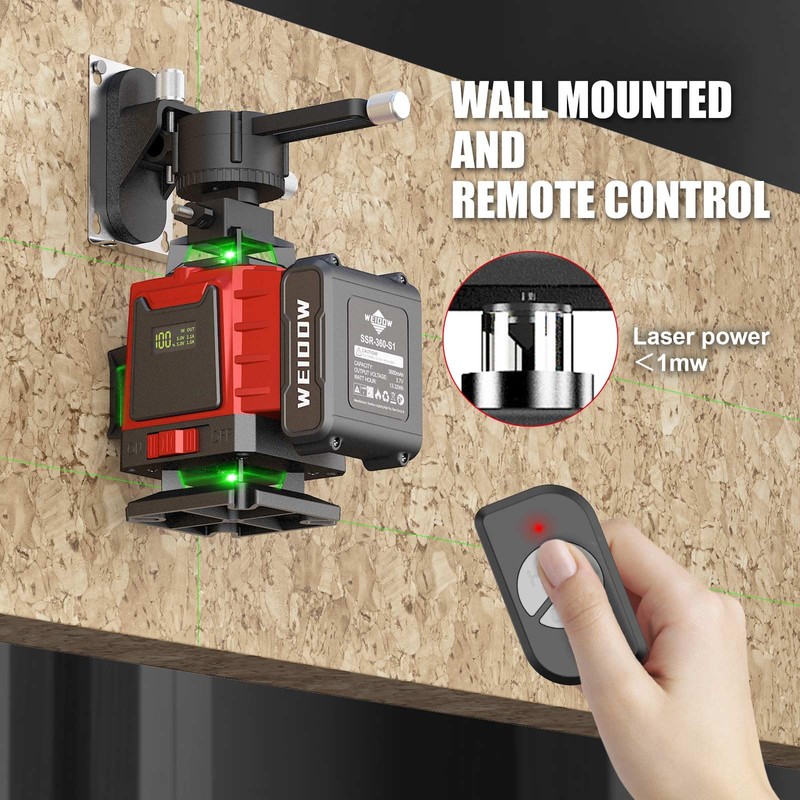 weiddw Laser Level with Tripod, Self Leveling Laser Level 4x360°,