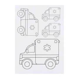 4 x 'Ambulance Toy' Temporary Tattoos - Water Resistant, Skin-Safe, Non-Toxic Transfers, Mixed Sizes (TO00082268)