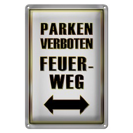 Parken verboten | Feuerweg | Metallschild | 12 cm x 18 cm