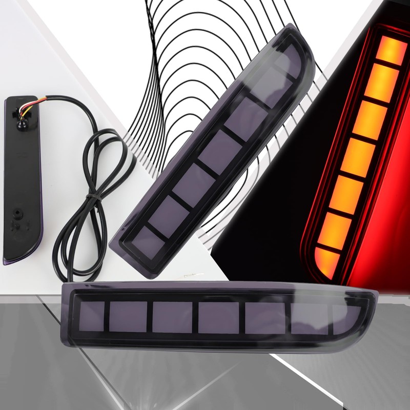 PGTOPONE Full LED Rear Bumper Reflectors Fog Brake Tail Light