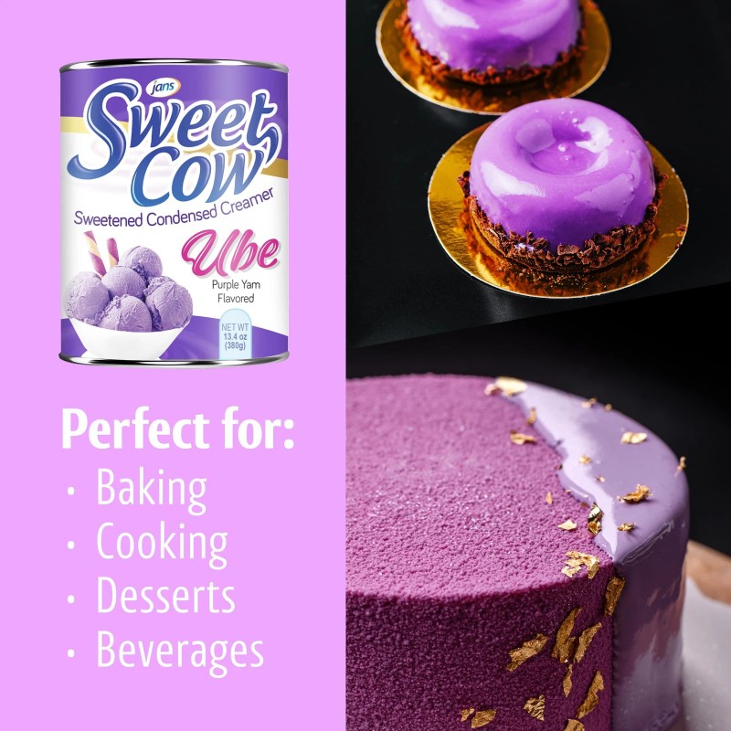 Jans 12 Cans Ube Sweetened Condensed Creamer 13.4 Oz Dairy