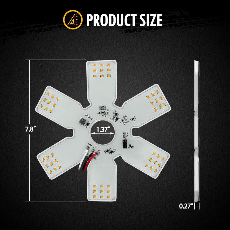 Partsam LED Air Cleaner Light 7.8" Inch Ultra-Thin Hex Style