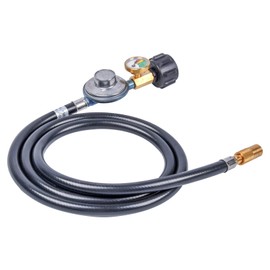 GasSaf 5FT Propane Regulator with Hose, Griddles Regulator and Gauge Suitable for Blackstone 17”/22” Tabletop Griddle, Pit BOSS 2 Burner Gas Griddles