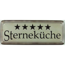 Tin Sign 27 x 10 cm Domed Star Kitchen Cooking Sayings Decorative Gift Sign