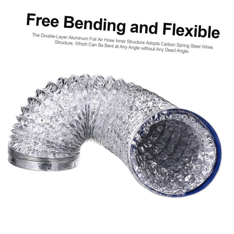 COHEALI 1 PC Flexible Aluminum Foil Duct Hose for HVAC