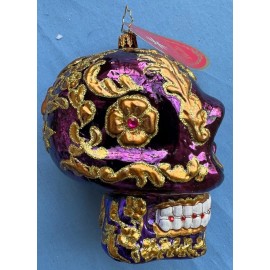 Christopher Radko Ornament Skull Festive Filigree Calavera, #1021667 New in Box